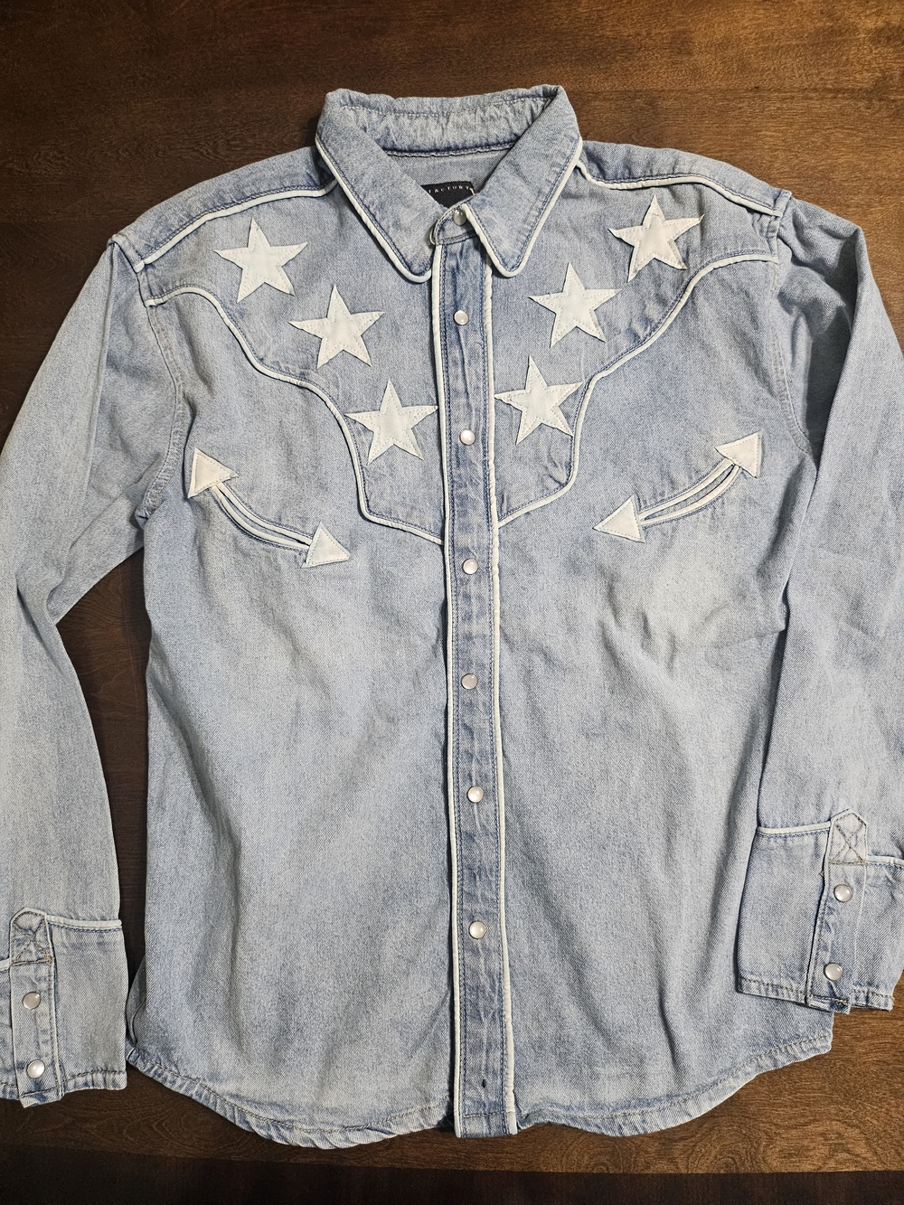 Mens Copper Rivet Cowboy denim shirt In Medium